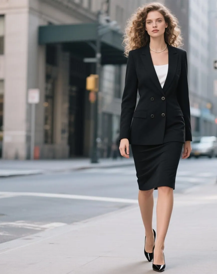 2 Piece Double Breasted Skirt Sets for Women Business Office Formal Dress Suit Interview Outfits for Women
