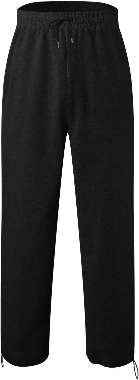 2024 Cargo Sweatpants for Men Stylish Fleece Joggers Pants Elastic Waist Baggy Drawstring Trousers Bottoms with Pockets
