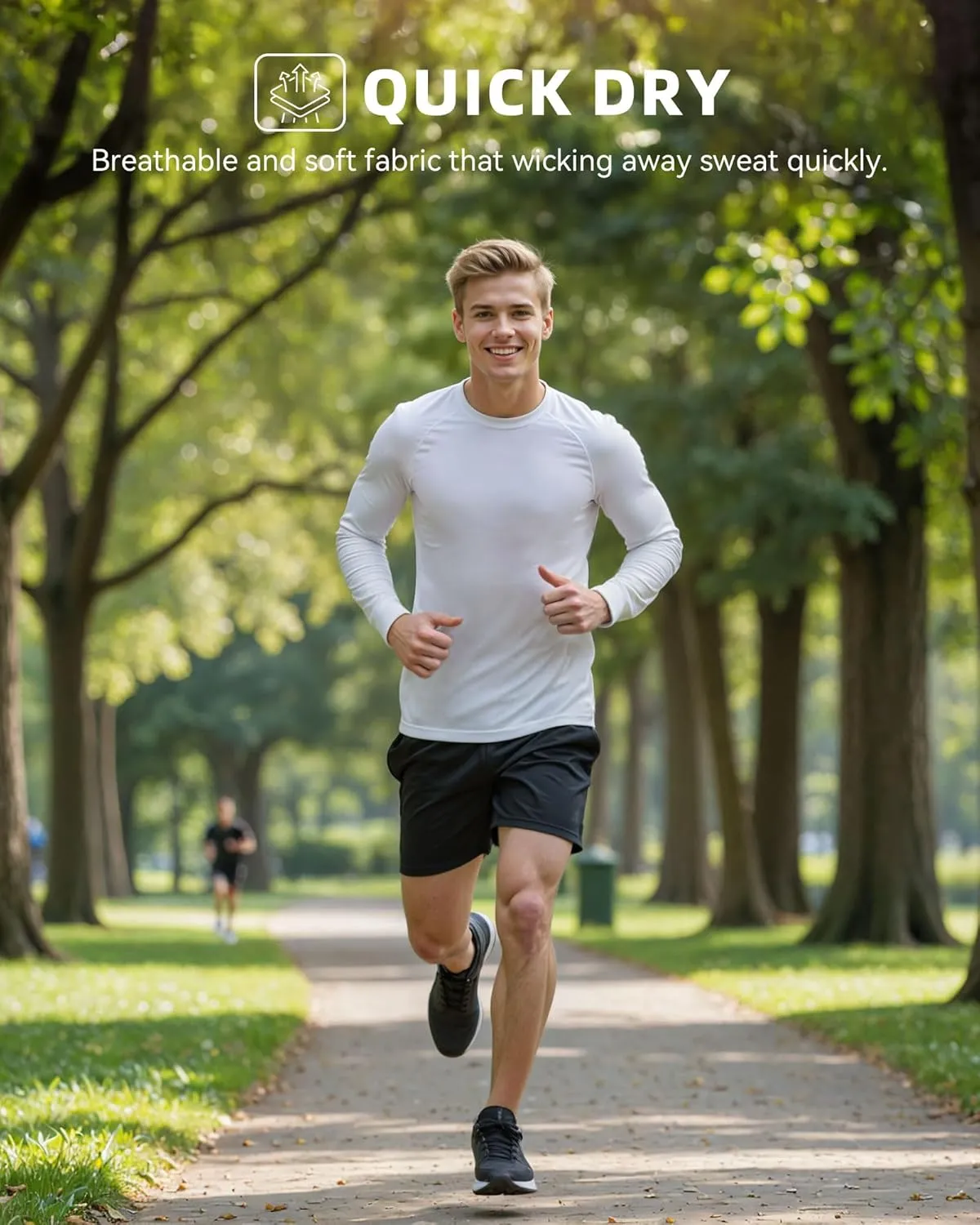 3 Pack Men's Compression Shirts Long Sleeve Athletic Base Layer Running Top UV Sun Protection Outdoor Work Out Shirts Black S