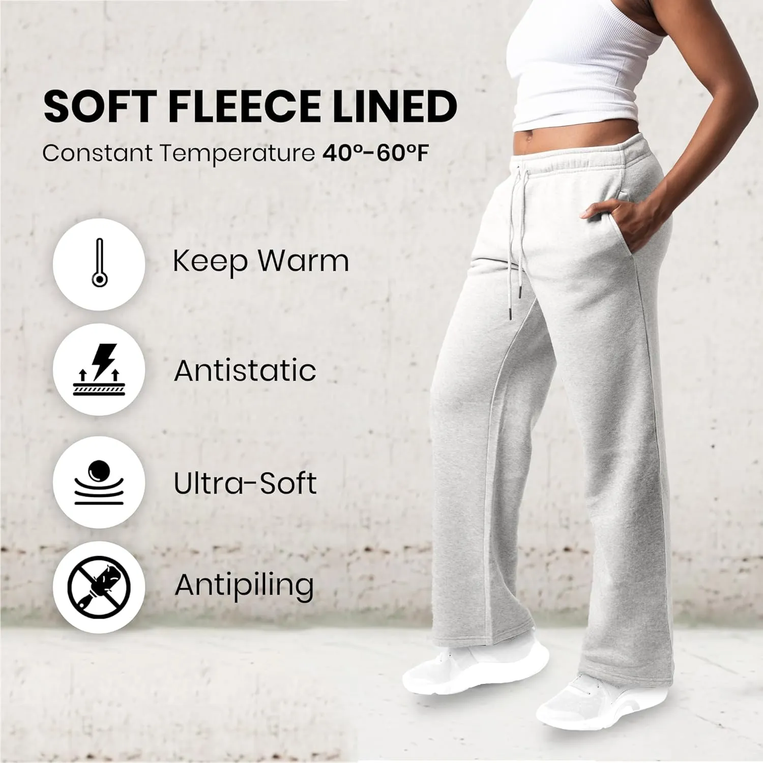 3 Pack Sweatpants Women, Wide Leg Womens Sweatpants, Workout - Yoga Pants (Available in Plus)