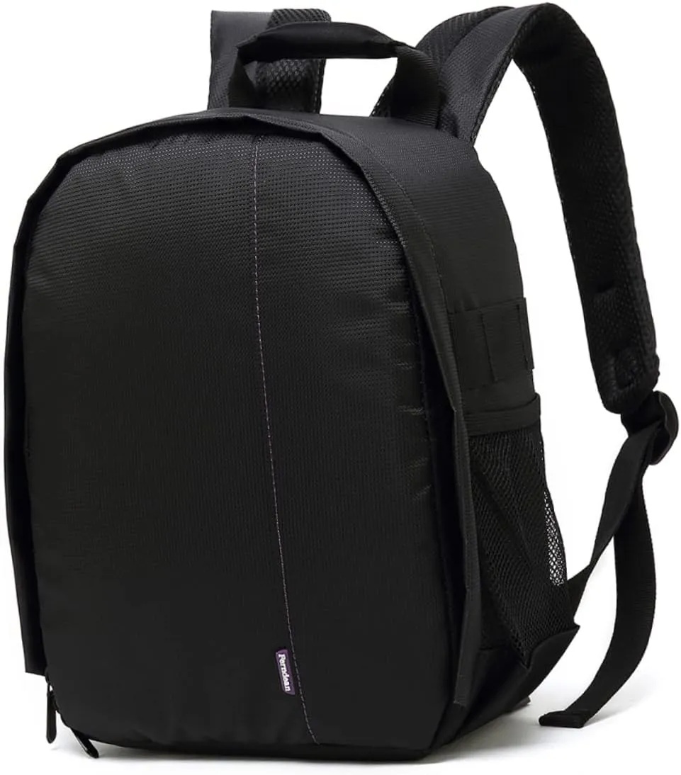 Angoily Nylon Camera Bag Waterproof Dslr Camera Backpack External Pockets Breathable