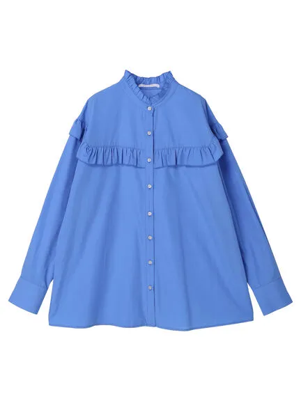 Aomori Stand Frilled Blouse