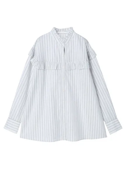 Aomori Stand Frilled Blouse