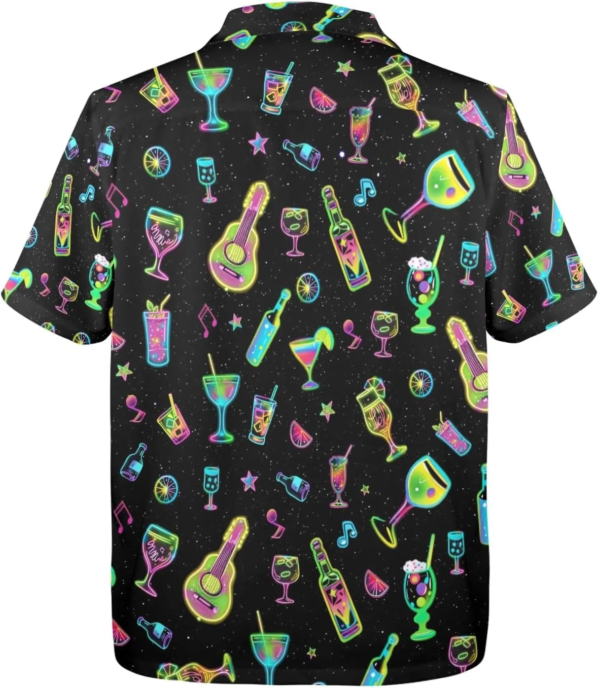 Artsadd 80s 90s Hawaiian Shirt for Men Vintage Button Down Short Sleeve Big and Tall Shirts Funny Party Disco Outfit