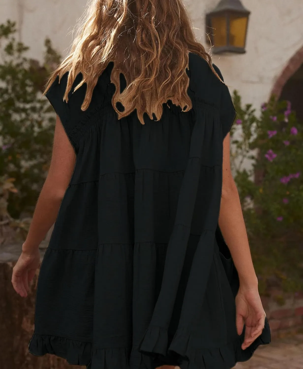 Athlisan 2025 Womens Mini Dress Casual Summer Crew Neck Cover Up Dress for Beach
