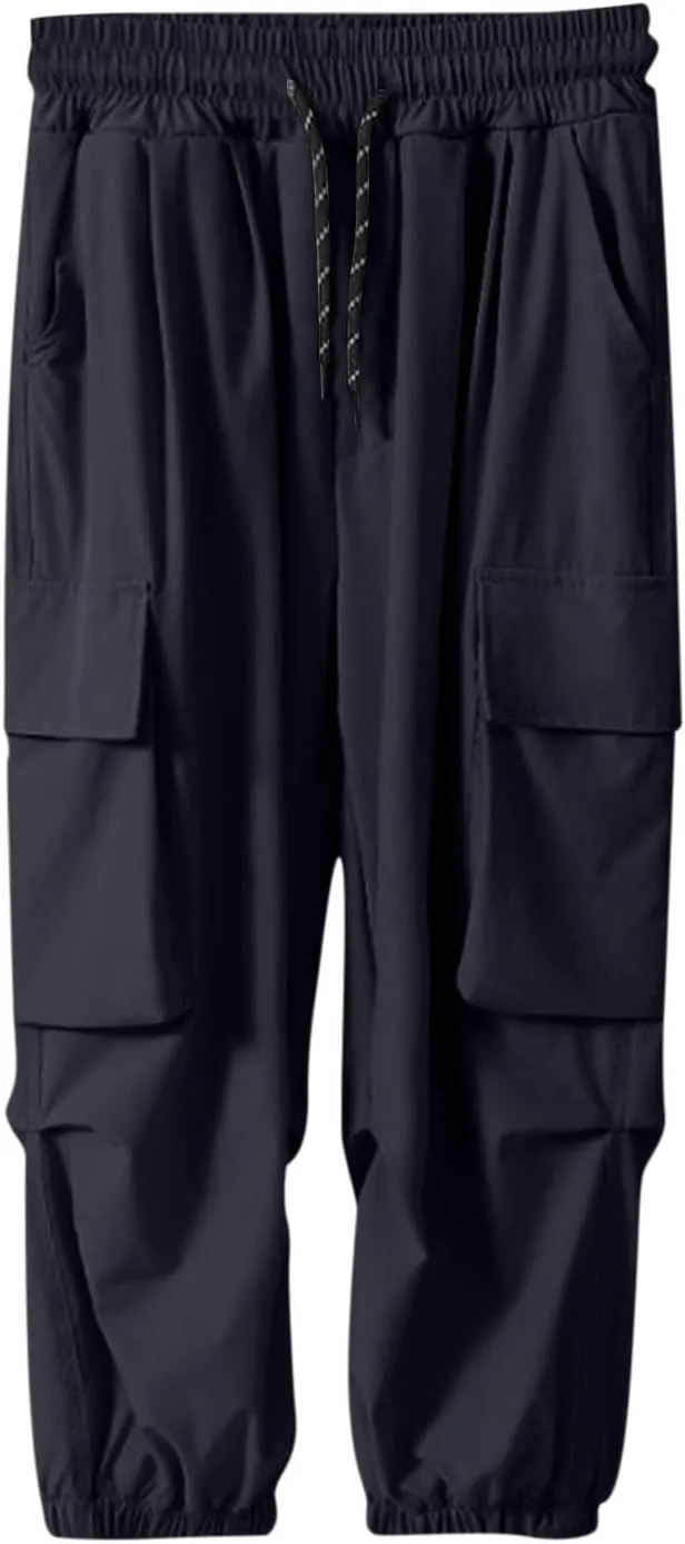 Baggy Cargo Sweatpants for Boy 2025 Spring Fashion Elastic High Wait Joggers Lounge Cozy Straight Athletic Gym Pants