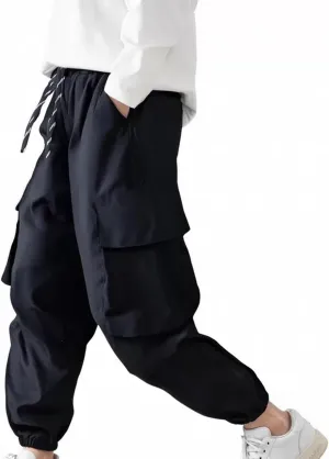 Baggy Cargo Sweatpants for Boy 2025 Spring Fashion Elastic High Wait Joggers Lounge Cozy Straight Athletic Gym Pants