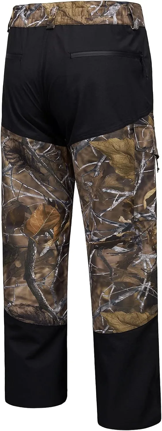 BASSDASH Splice Mens Waterproof Breathable Hunting Pants Ripstop Camo Fishing Rain Pant