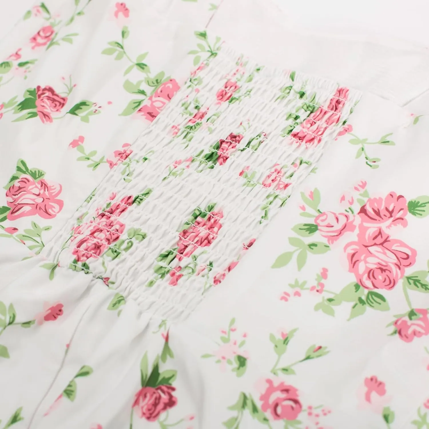 Belle Poque Women's Vintage Sleeveless Solid Floral Ruched Summer Cute A-Line Flowy Swing Midi Dress