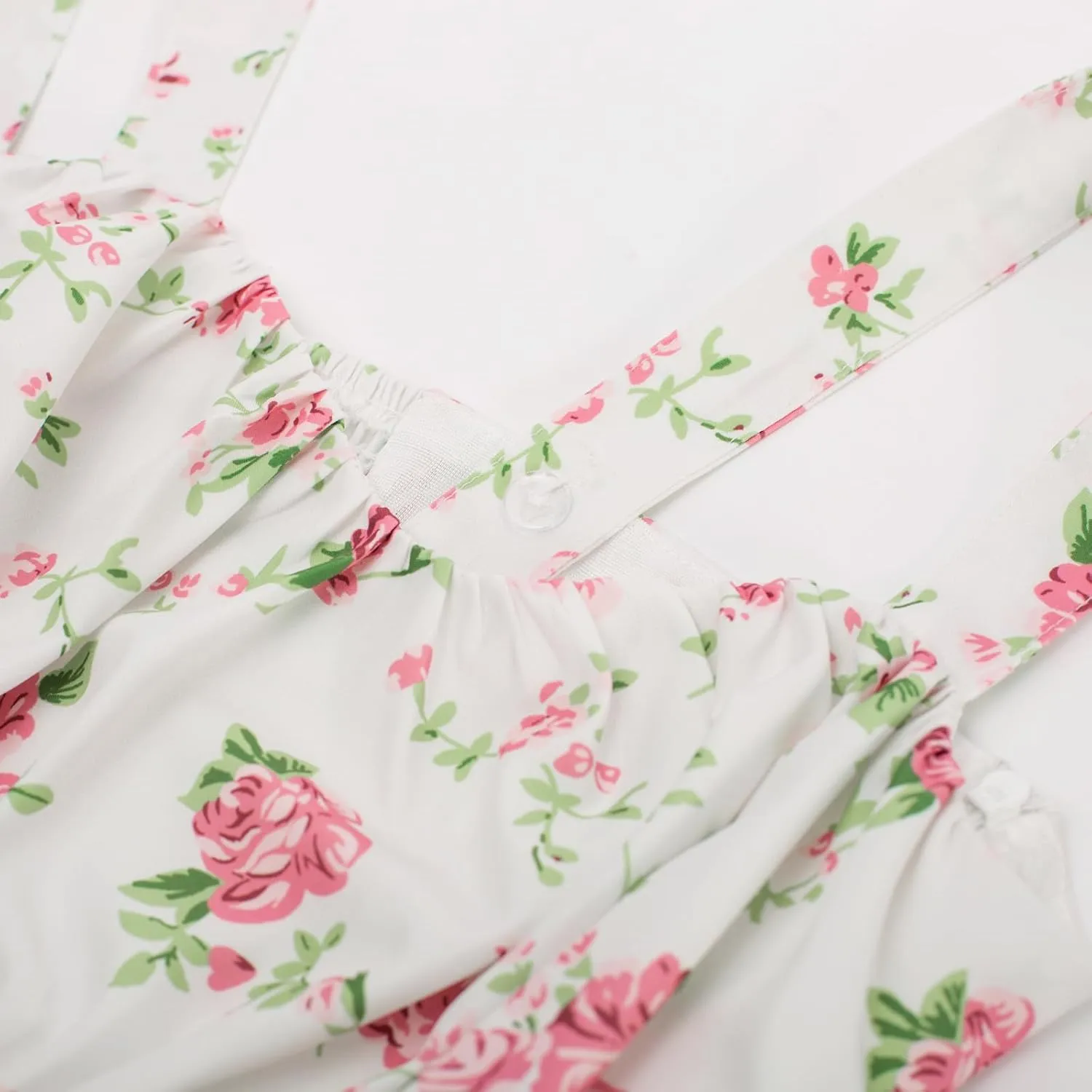 Belle Poque Women's Vintage Sleeveless Solid Floral Ruched Summer Cute A-Line Flowy Swing Midi Dress