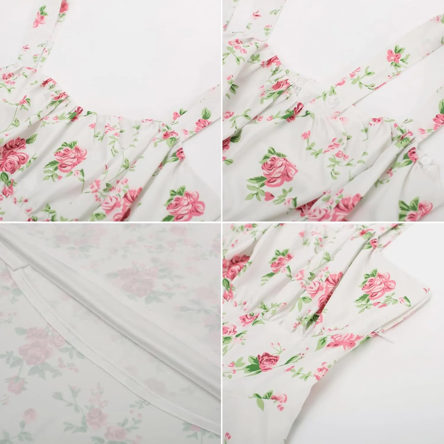 Belle Poque Women's Vintage Sleeveless Solid Floral Ruched Summer Cute A-Line Flowy Swing Midi Dress
