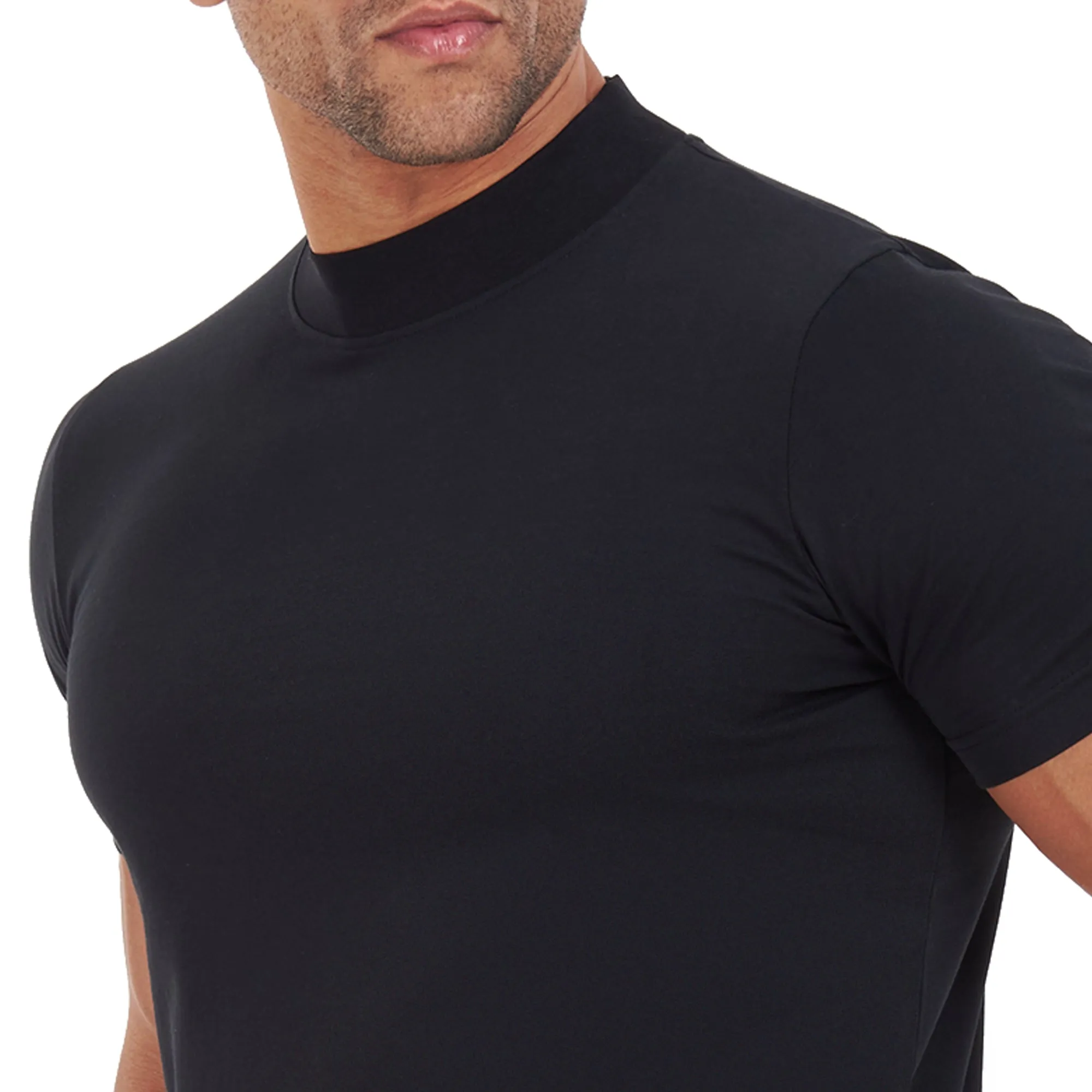 Black High Neck T-shirt