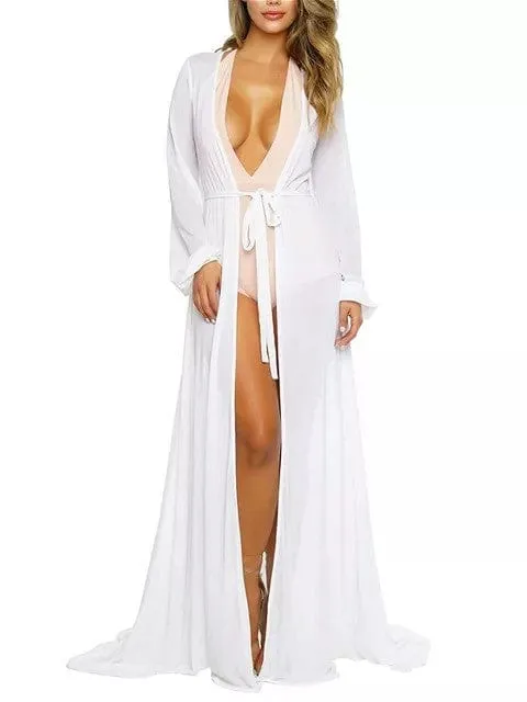 Black Sheer Long Beach Swimwear Cover Up (Many colors available)