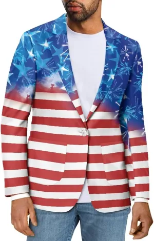 Blazer for Men Regular Slim Fit Suit Jacket Casual Sport Coats with Pockets One Button Formal Dress Size XS-5XL