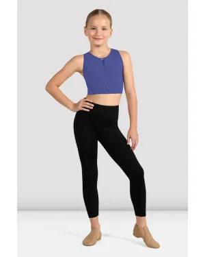 Bloch Fleur High Neck Zip Front Crop Bra Top