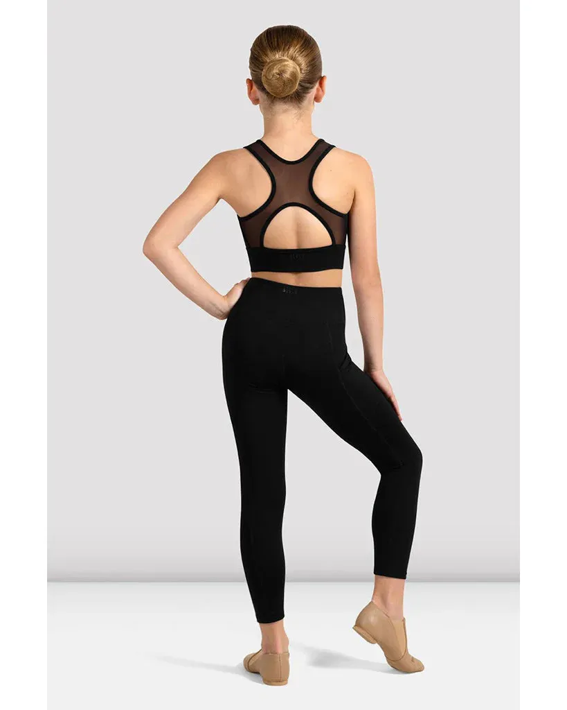 Bloch Fleur High Neck Zip Front Crop Bra Top