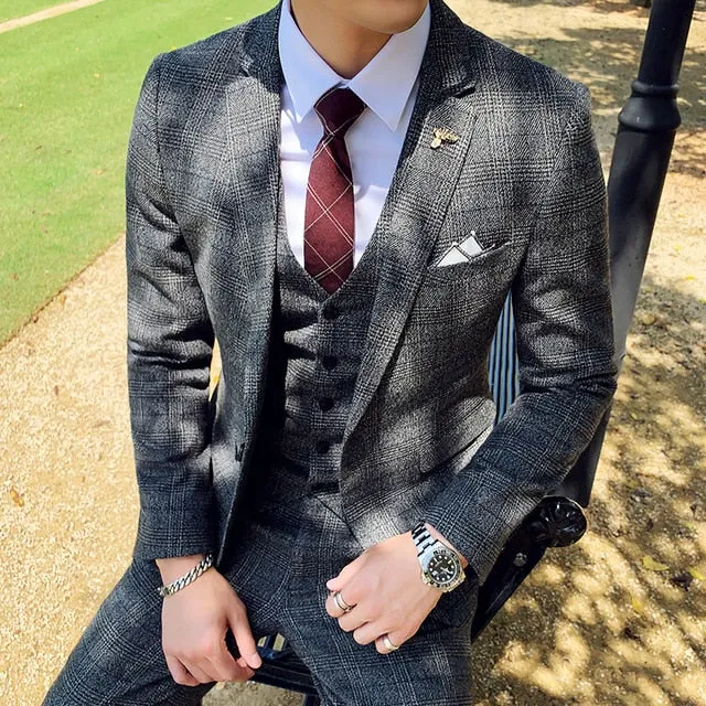 British Business 3 Piece Suit(blazer vest pants)
