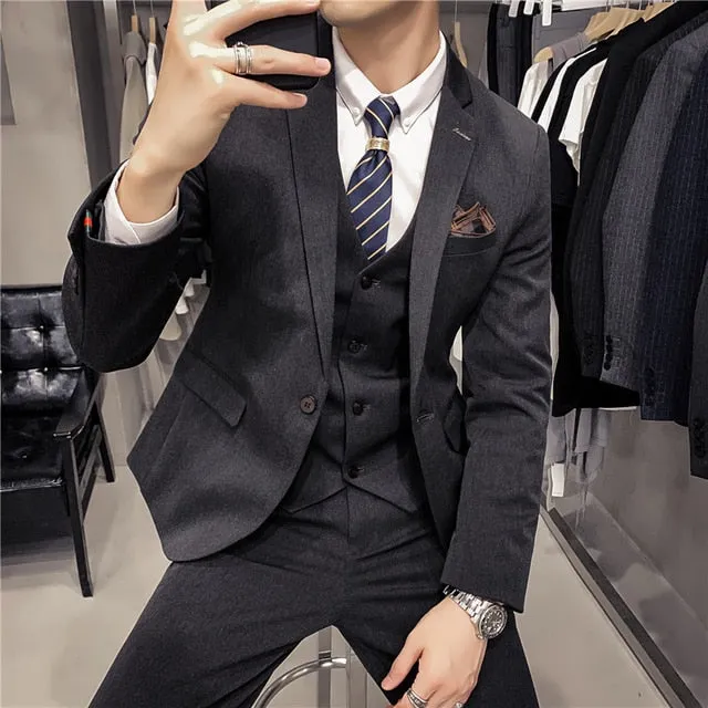 British Business 3 Piece Suit(blazer vest pants)