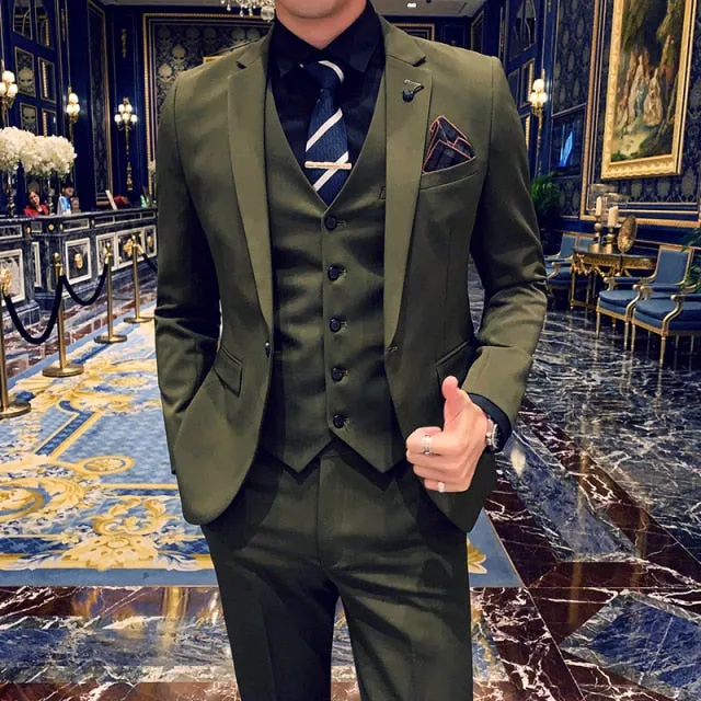 British Business 3 Piece Suit(blazer vest pants)
