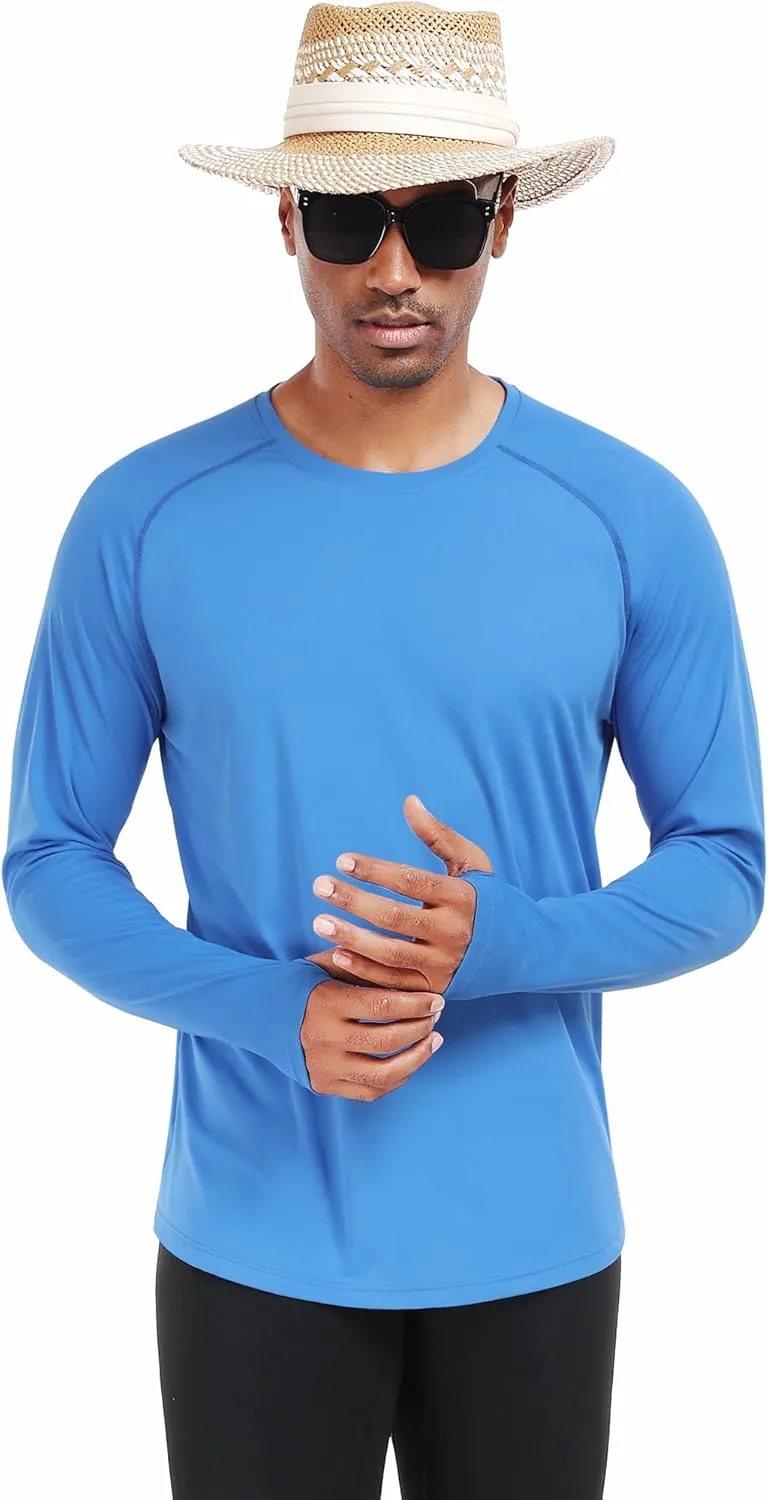 CADMUS Men's Workout Long Sleeve Fishing Shirts UPF 50  Sun Protection Dry Fit Hoodies