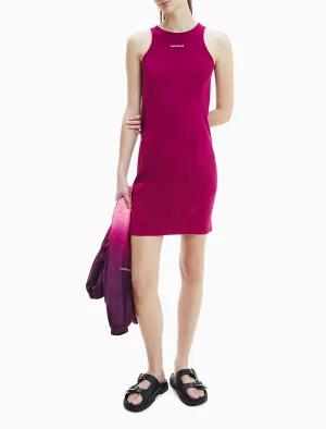 Calvin Klein Organic Cotton Stretch Logo Racerback Tank Dress - Women
