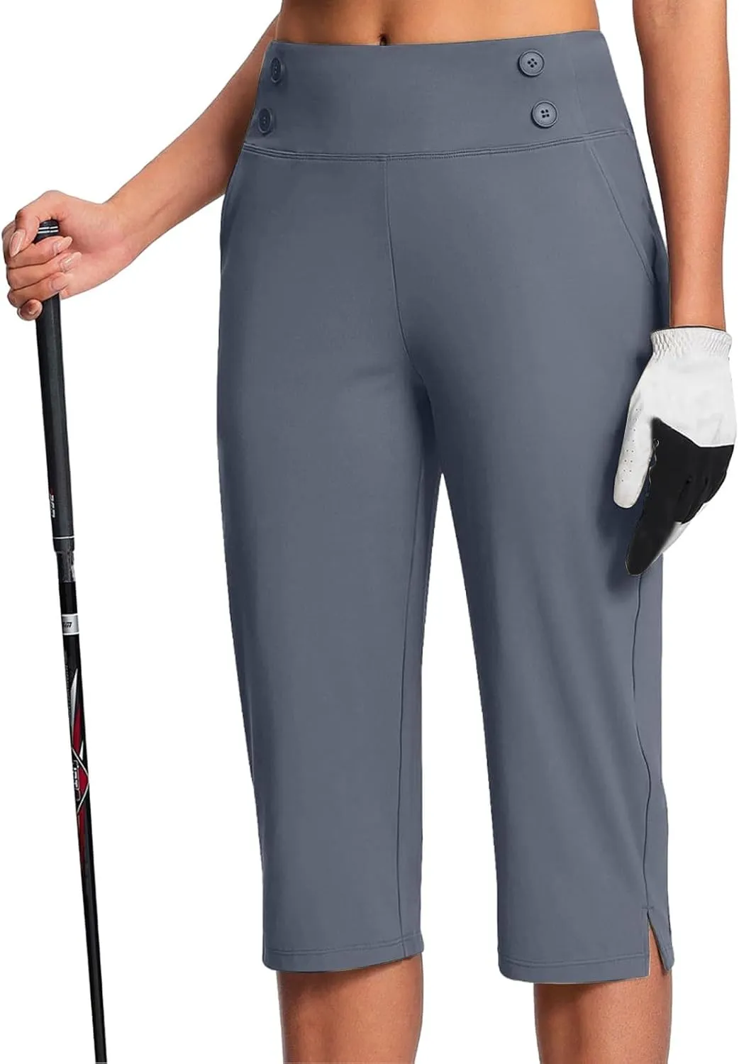 Capri Pants for Women Summer Elastic High Waisted Stretch Lightweight Tummy Control Leggings Workout Yoga Outfits
