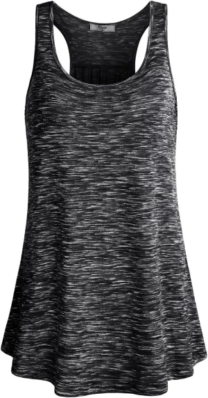 Cestyle Womens Sleeveless Scoop Neck Flowy Loose Fit Workout Shirts Racerback Long Tank Tops