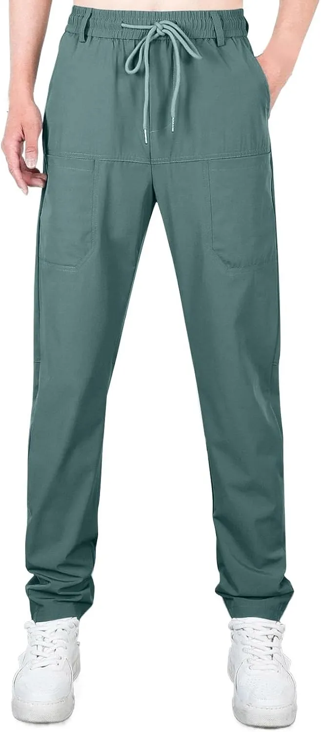 Chinos Pants Men, Stretch Active Chino Pants Slim Fit Mens Slacks Tapered Pants Twill Cargo Casual Pants Golf Jogger