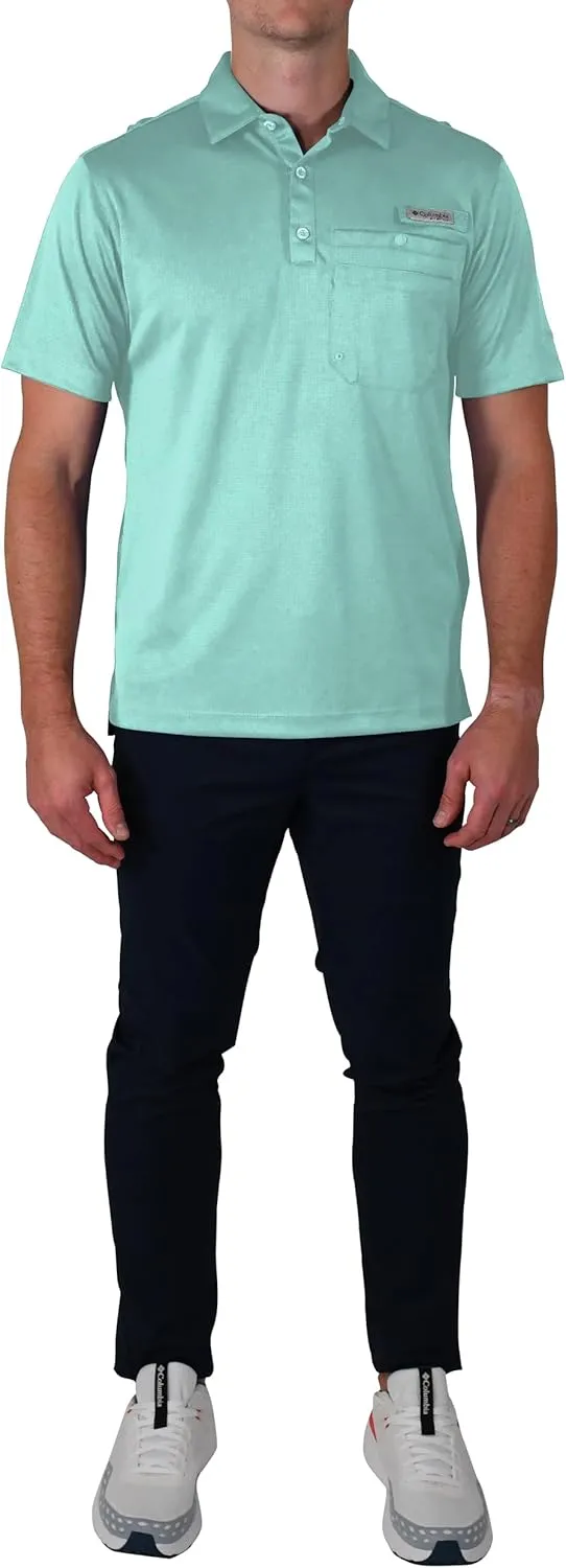 Columbia Men's Golf Flycaster Pocket Polo Shirt Omni Wick Breathable Short Sleeve