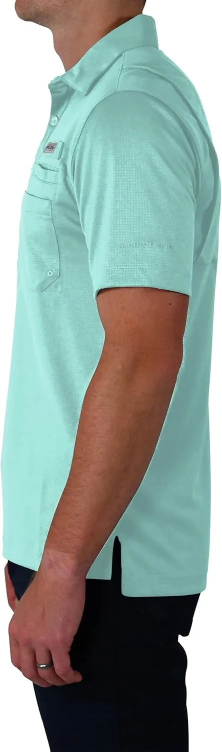 Columbia Men's Golf Flycaster Pocket Polo Shirt Omni Wick Breathable Short Sleeve