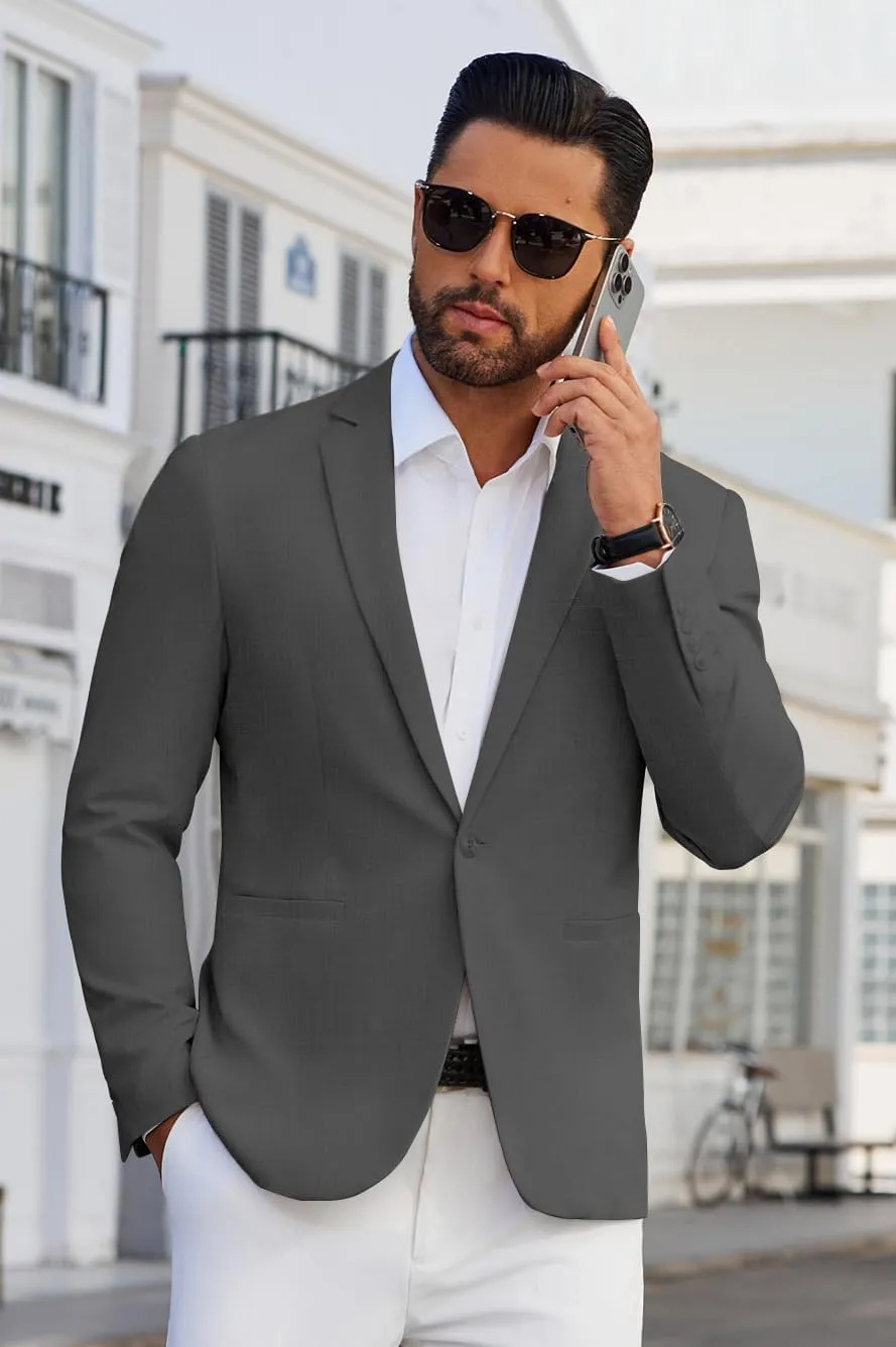 COOFANDY Men's Casual Blazer Lightweight Sport Coat One Button Suit Jacket