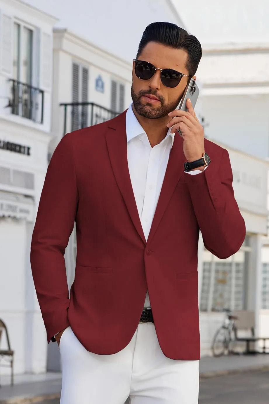 COOFANDY Men's Casual Blazer Lightweight Sport Coat One Button Suit Jacket