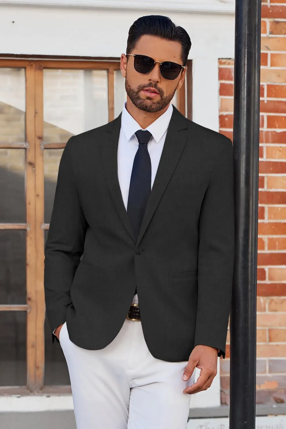 COOFANDY Men's Casual Blazer Lightweight Sport Coat One Button Suit Jacket
