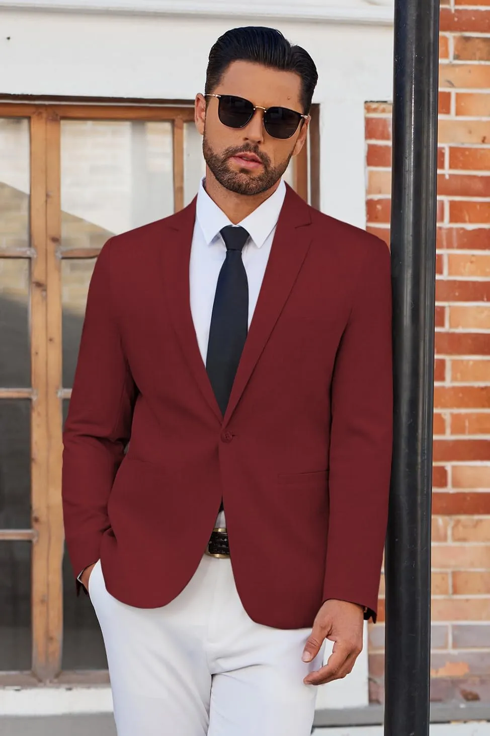 COOFANDY Men's Casual Blazer Lightweight Sport Coat One Button Suit Jacket