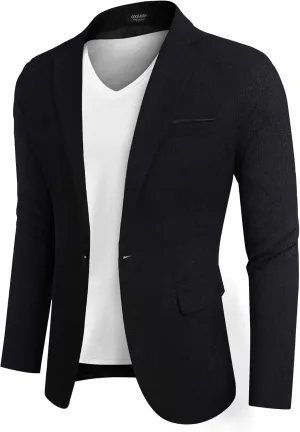 COOFANDY Men's Casual Blazer Suit Jackets Slim Fit One Button Business Sport Coats