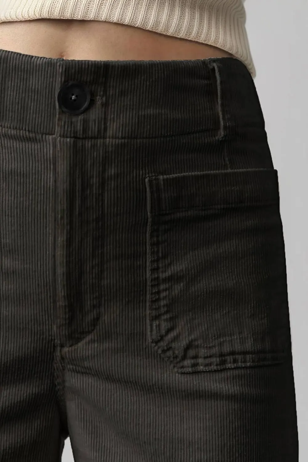 Corduroy Pants Women Elastic Waist Business Casual Pants Bell Bottoms for Women Wide Leg Trousers Flare Pants