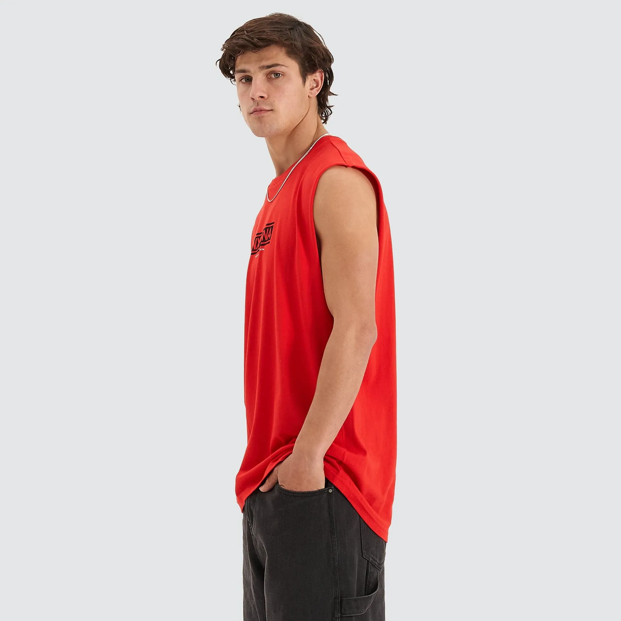 Coupe Scoop Back Muscle Tee Poppy Red