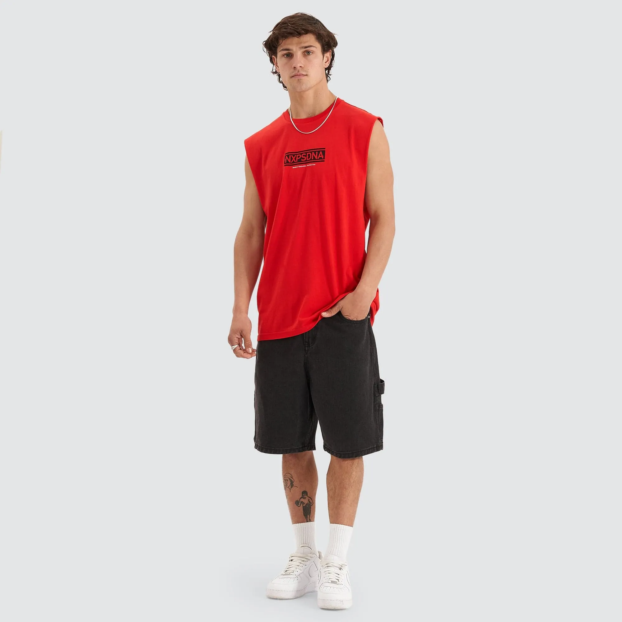 Coupe Scoop Back Muscle Tee Poppy Red
