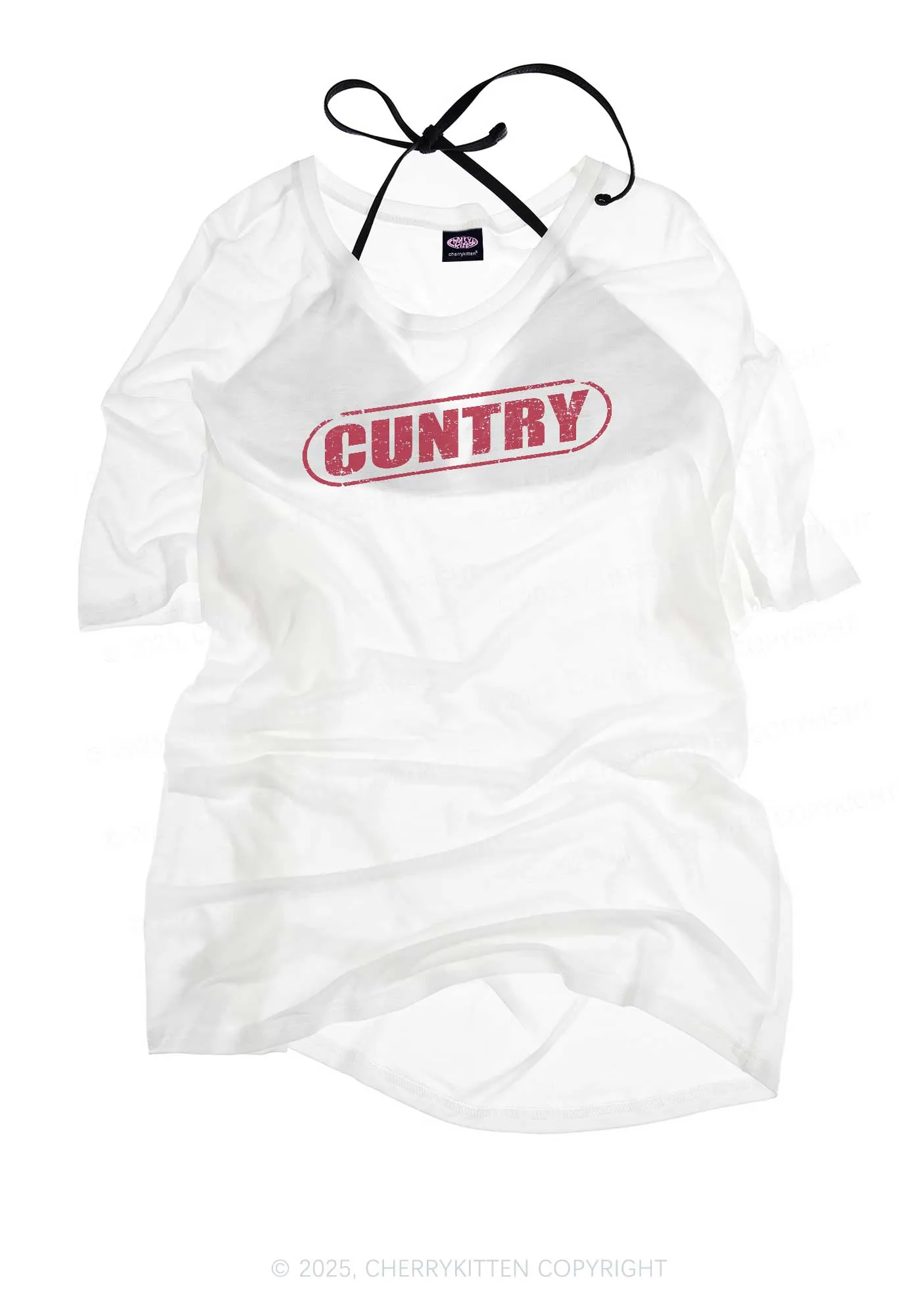 Cuntry Y2K Sheer Boyfriend Tee Cherrykitten