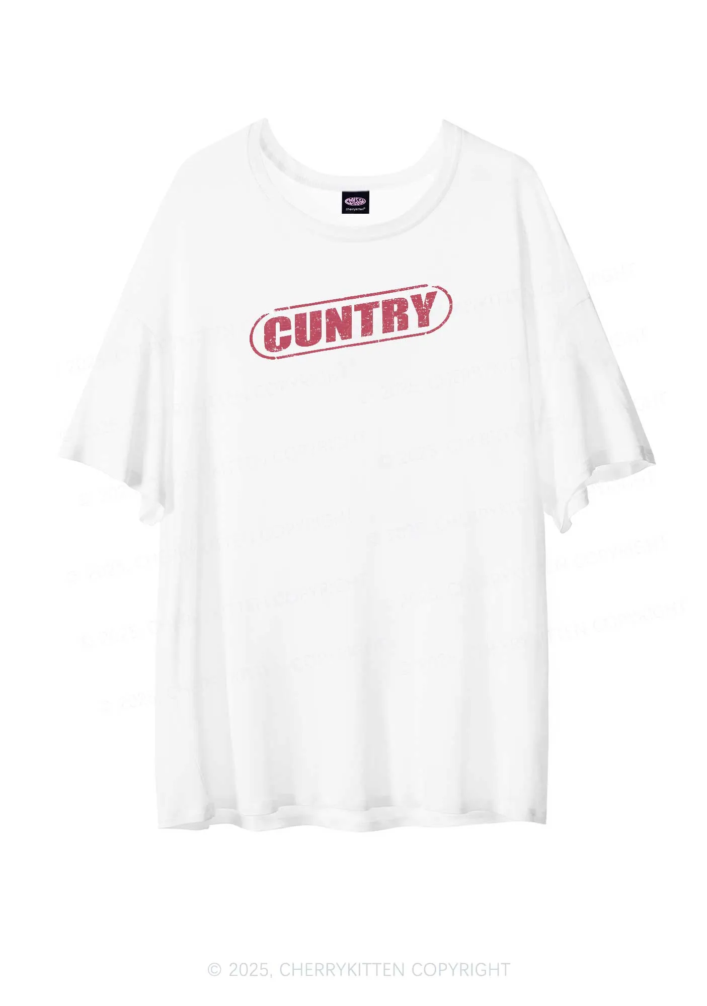 Cuntry Y2K Sheer Boyfriend Tee Cherrykitten
