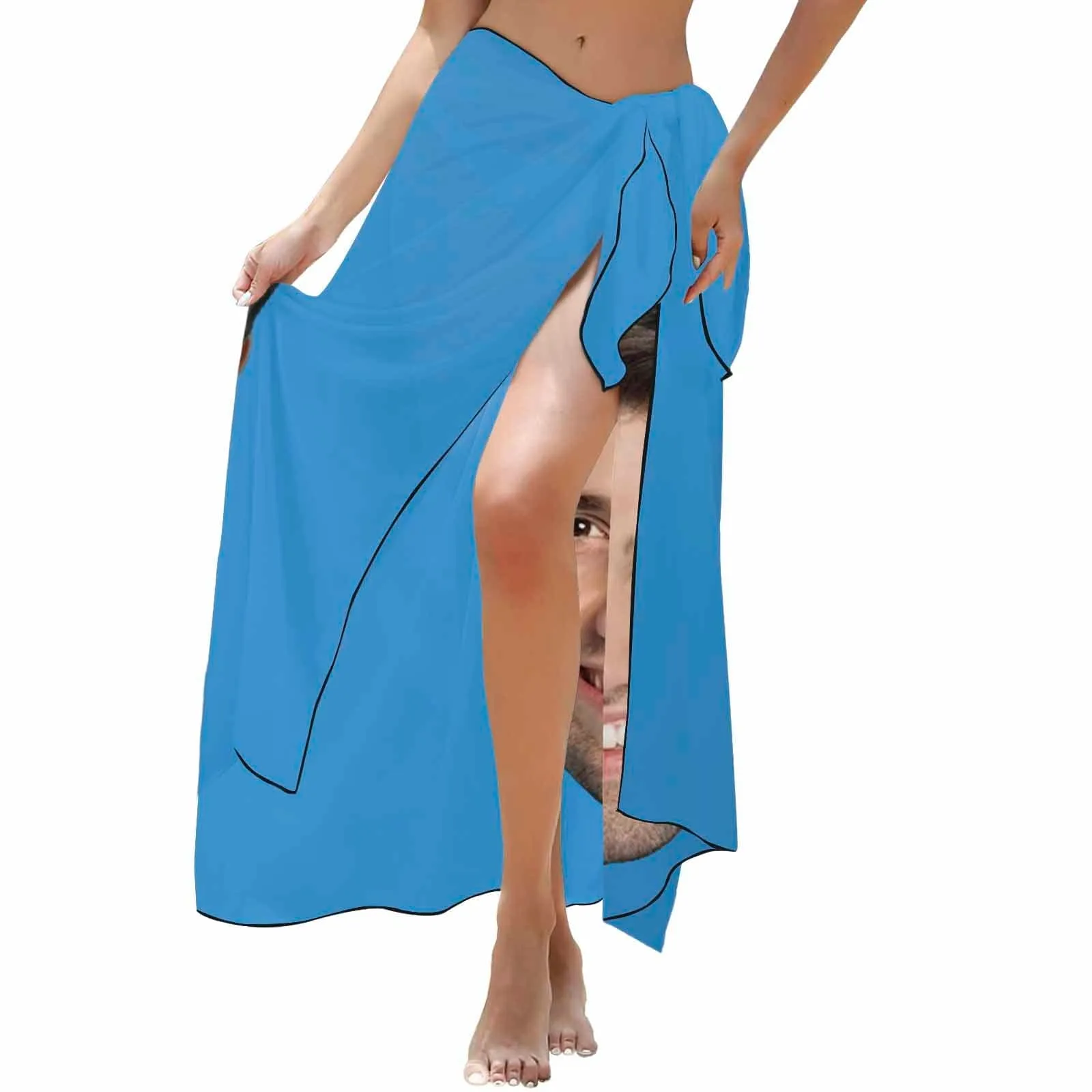 Custom Big Face Multiple Colors Long Sarongs Beach Wrap Personalized Bikini Cover Up