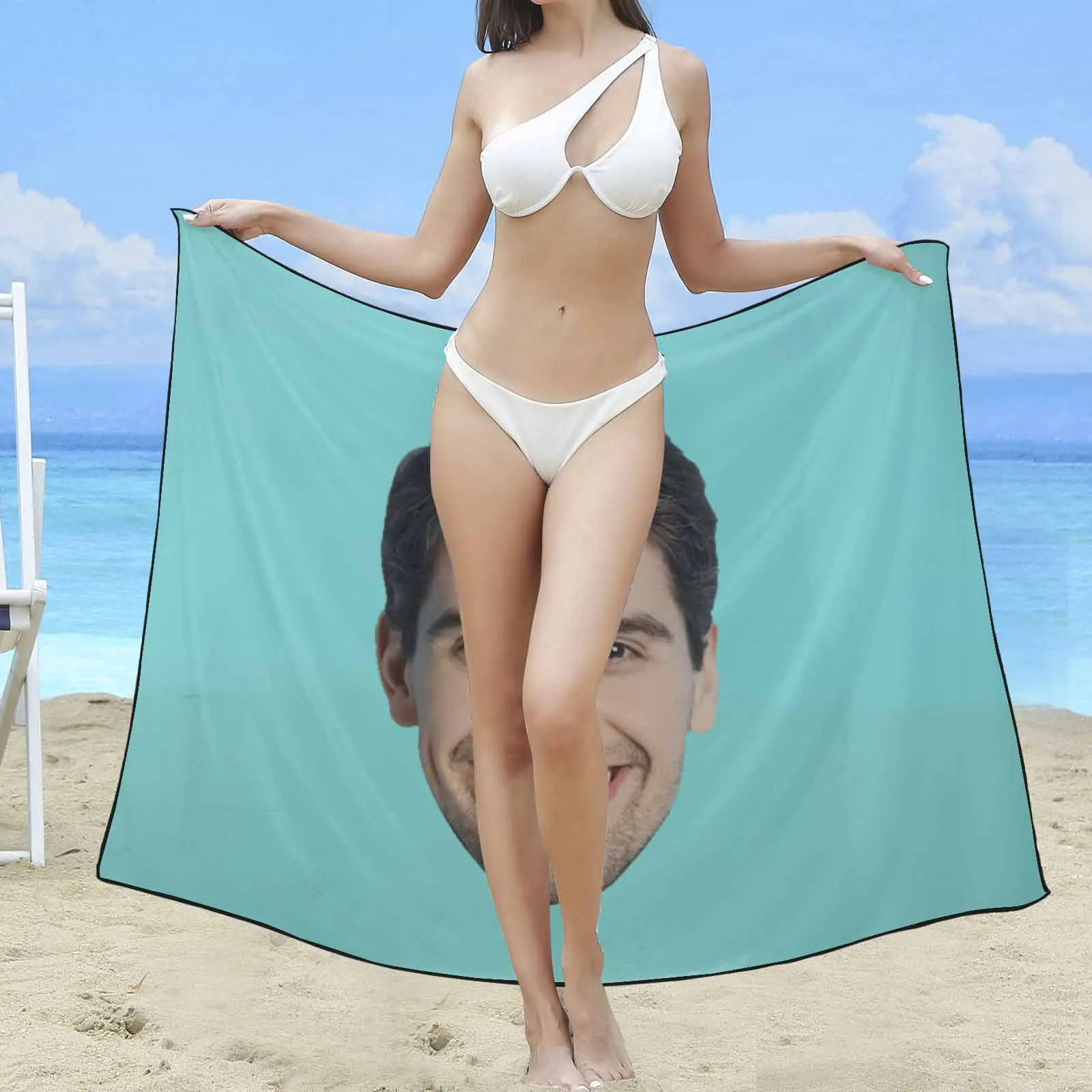Custom Big Face Multiple Colors Long Sarongs Beach Wrap Personalized Bikini Cover Up