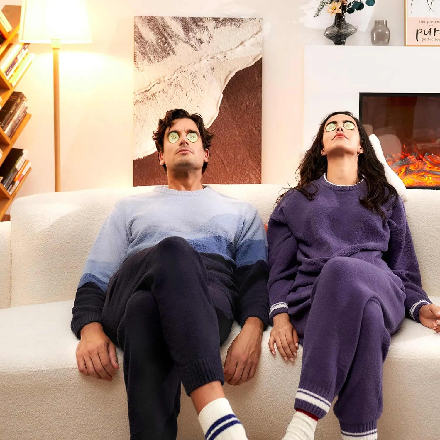 DAVID ARCHY Fleece Pajamas Women Fuzzy Warm Pjs Winter Soft Comfy Lounge Sets Long Sleeve Tops and Pants Sleepwear