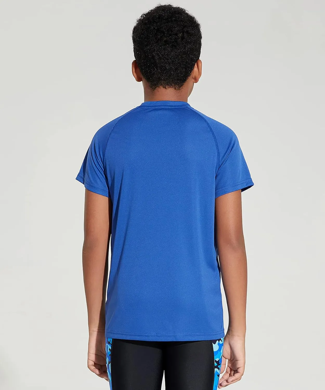 DEVOROPA Youth Boys Rash Guard Toddler Swim Shirts Short Sleeve Sun Shirts Lightweight Quick Dry UPF 50  Kids Surf Swimsuit