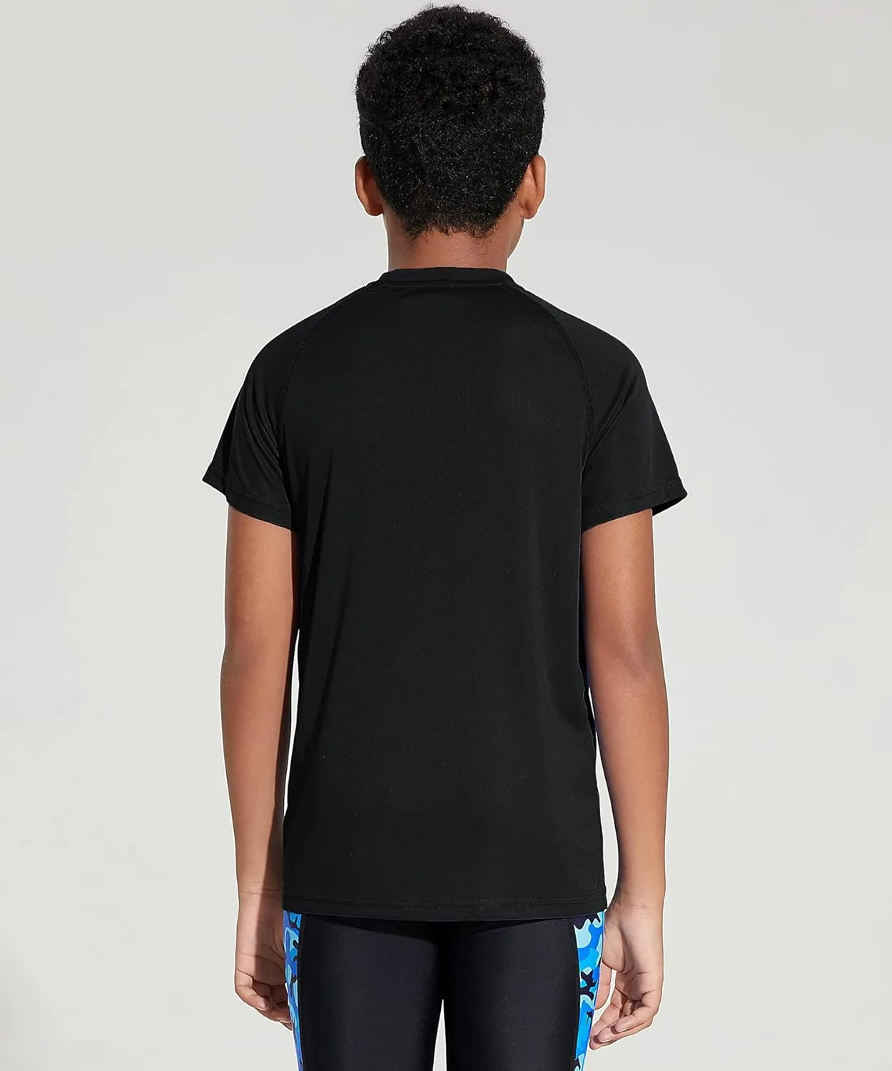 DEVOROPA Youth Boys Rash Guard Toddler Swim Shirts Short Sleeve Sun Shirts Lightweight Quick Dry UPF 50  Kids Surf Swimsuit