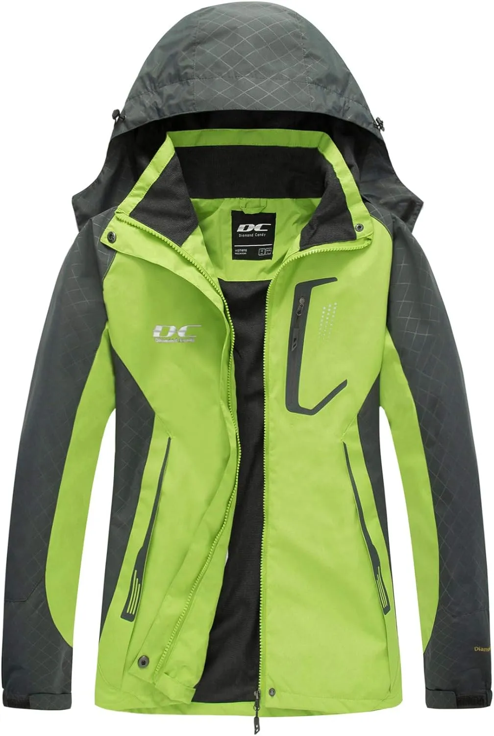 Diamond Candy Women's Waterproof Rain Jacket with Hood Lightweight Outdoors Raincoat