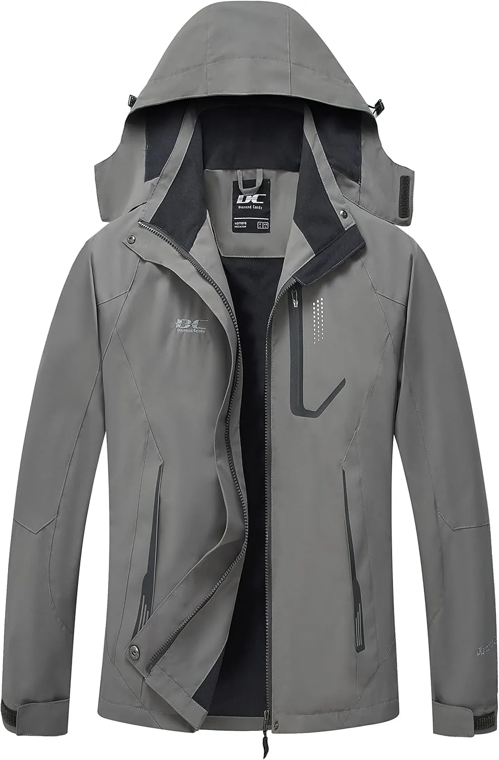 Diamond Candy Women's Waterproof Rain Jacket with Hood Lightweight Outdoors Raincoat