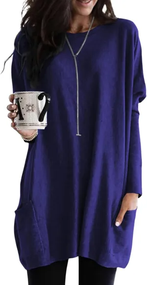 Dokotoo Womens 2025 Spring Outfits Casual Long Sleeve Shirts Lightweight Sweatshirts Fashion Tunic Tops with Pockets