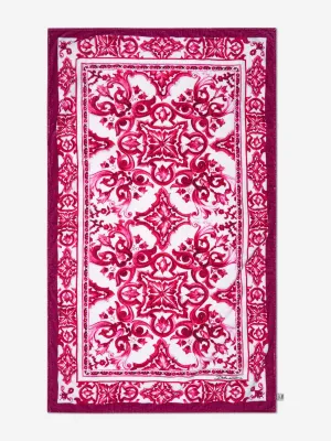 Dolce & Gabbana Girls Majolica Print Towel in Pink