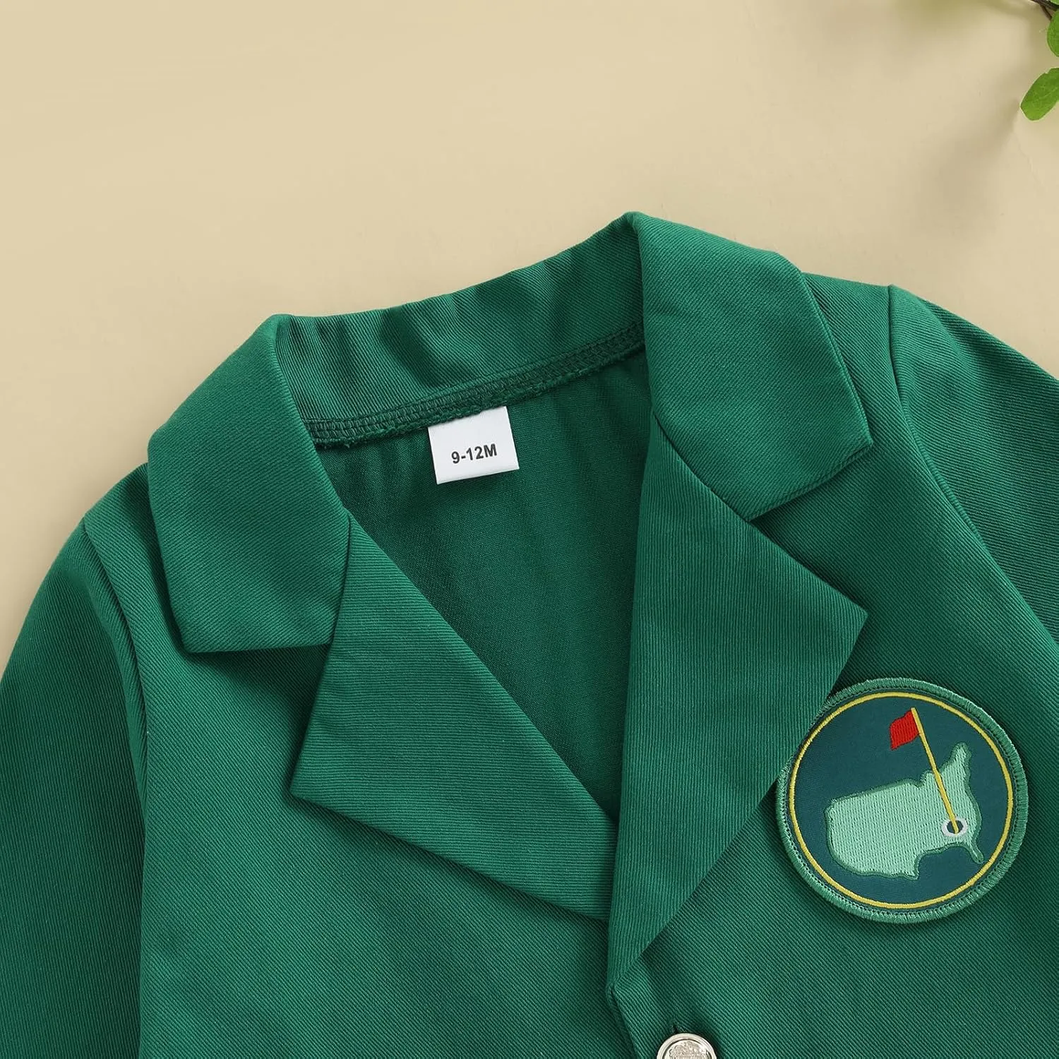 Eadrioss Golf Jacket for Baby Boy Girl First Birthday Outfit Lapel Button Down Green Blazer Coat 1st 2nd Bithday Outfit Gift